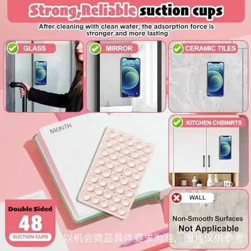 Double Sided Silicone Suction Cup Phone Case Detachable Stand For Hands-Free Wall Stand For Selfies And Videos