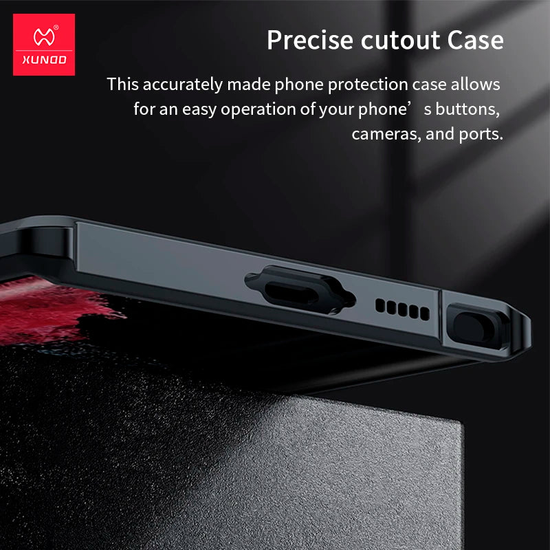 Xundd For Samsung Galaxy S23 S24 Ultra Case For S25 S23 S22 Plus S21 Ultra FE Airbag Shockproof Shell PC&TPU Back Clear Cover